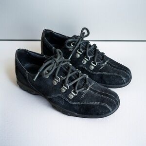 Cole Haan Women’s 7.5 B Black Suede Leather Sneakers | Waterproof Walking Shoes